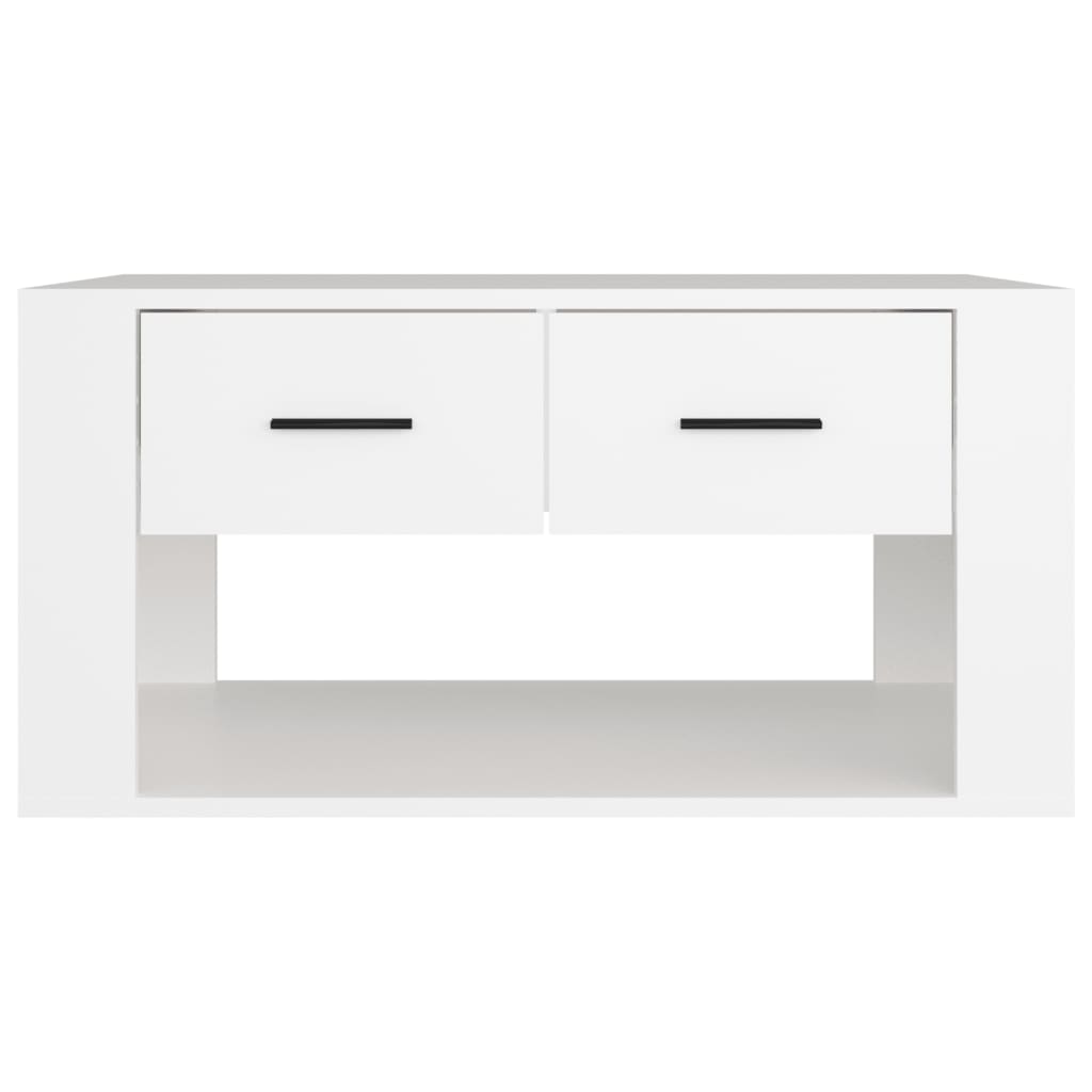 Salontafel 80X50X40 Cm Bewerkt Hout Wit