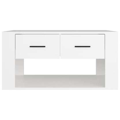 Salontafel 80X50X40 Cm Bewerkt Hout Wit