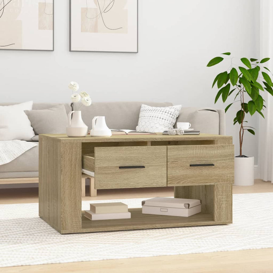 Salontafel 80X50X40 Cm Bewerkt Hout Sonoma Eikenkleurig 1