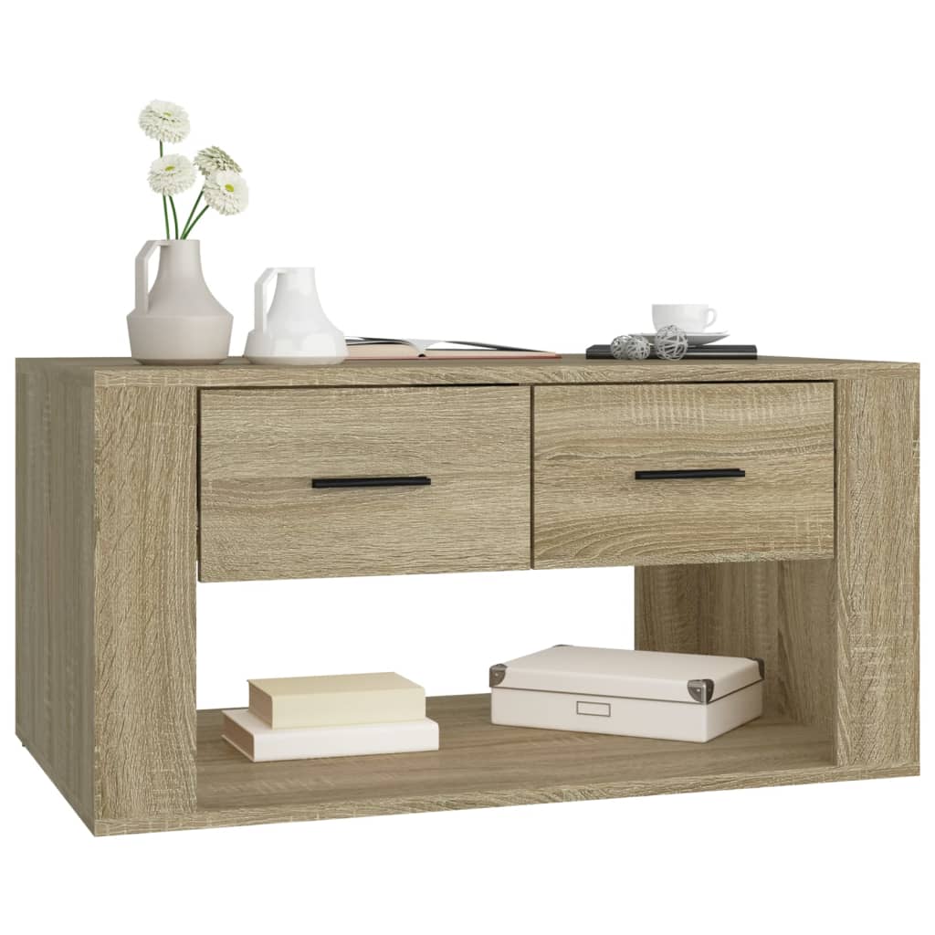Salontafel 80X50X40 Cm Bewerkt Hout Sonoma Eikenkleurig 1