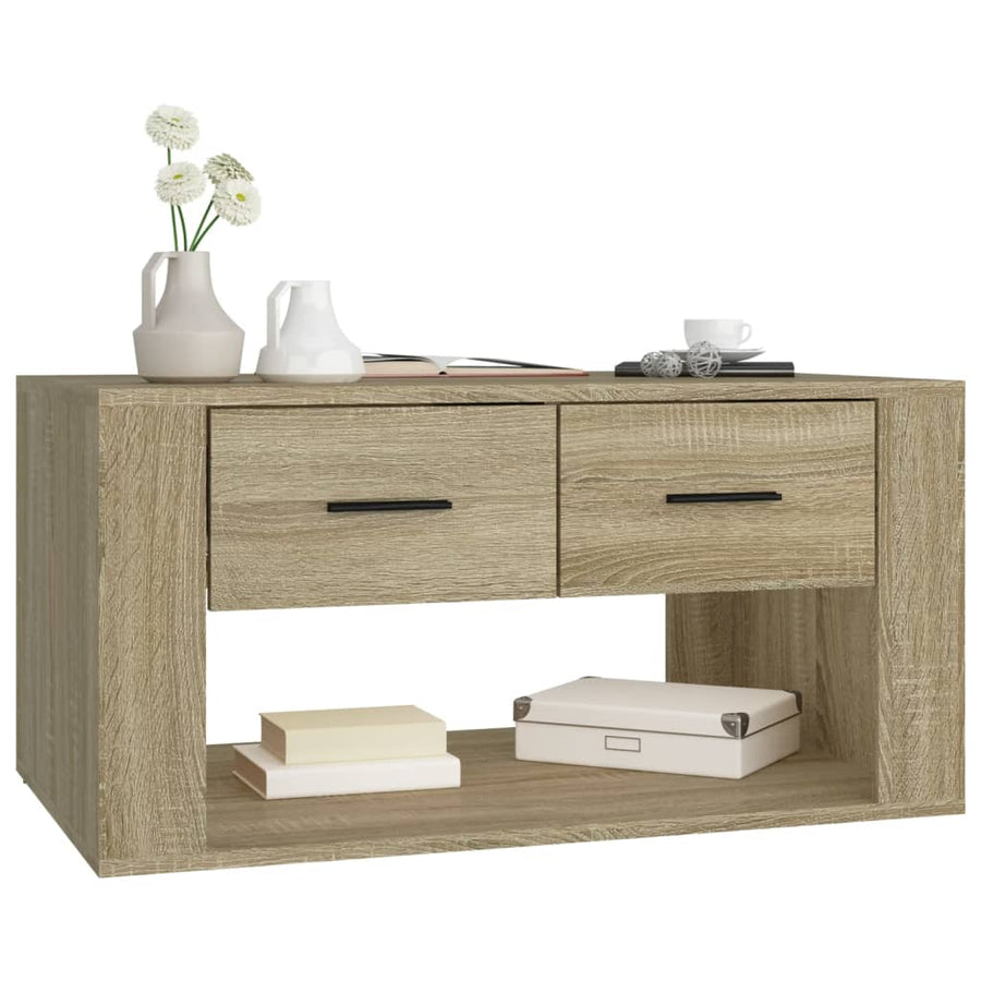 Salontafel 80X50X40 Cm Bewerkt Hout Sonoma Eikenkleurig 1