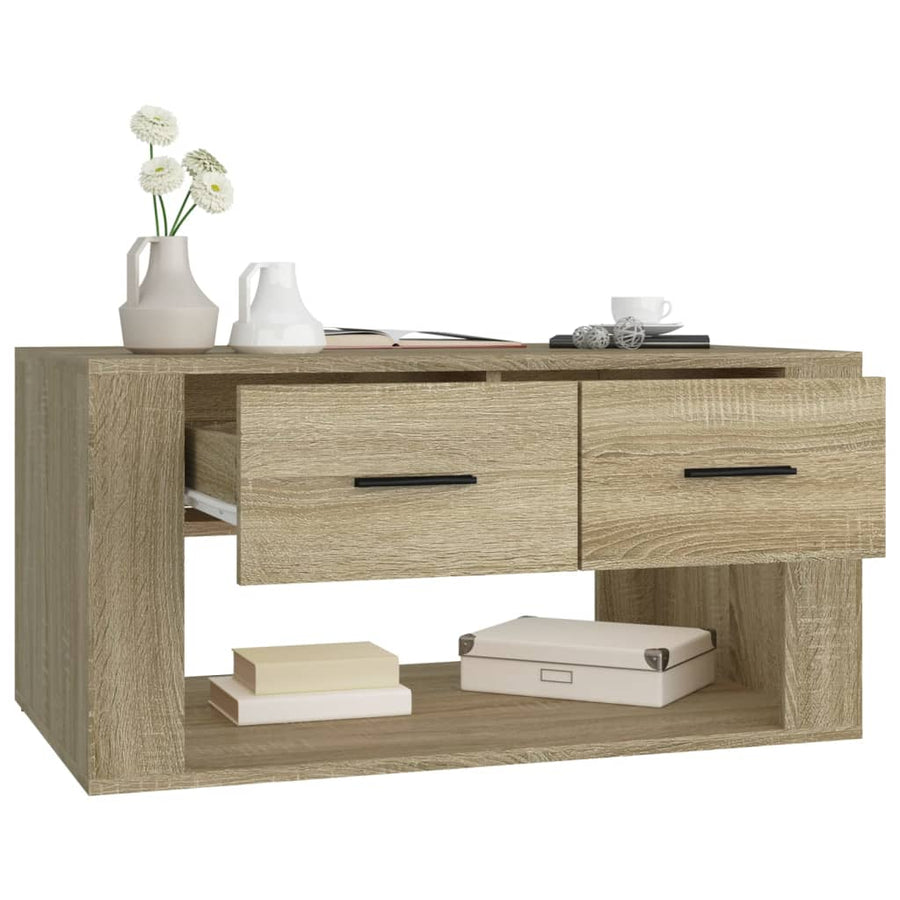 Salontafel 80X50X40 Cm Bewerkt Hout Sonoma Eikenkleurig 1