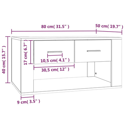 Salontafel 80X50X40 Cm Bewerkt Hout Sonoma Eikenkleurig 1