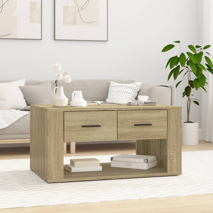 Salontafel 80X50X40 Cm Bewerkt Hout Sonoma Eikenkleurig 1