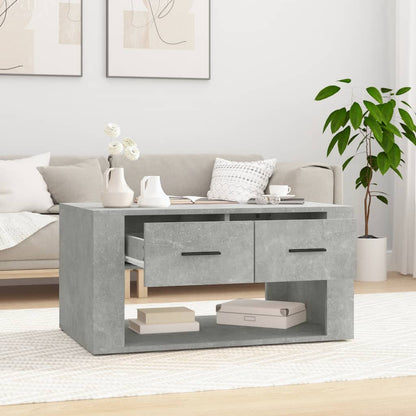 Salontafel 80X50X40 Cm Bewerkt Hout Betongrijs 1