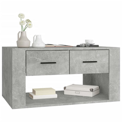 Salontafel 80X50X40 Cm Bewerkt Hout Betongrijs 1