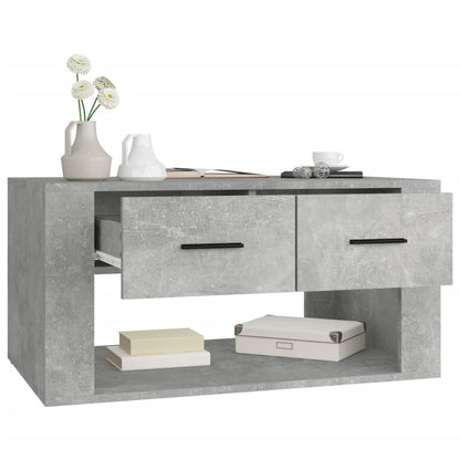 Salontafel 80X50X40 Cm Bewerkt Hout Betongrijs 1
