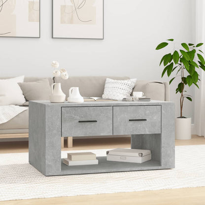 Salontafel 80X50X40 Cm Bewerkt Hout Betongrijs 1