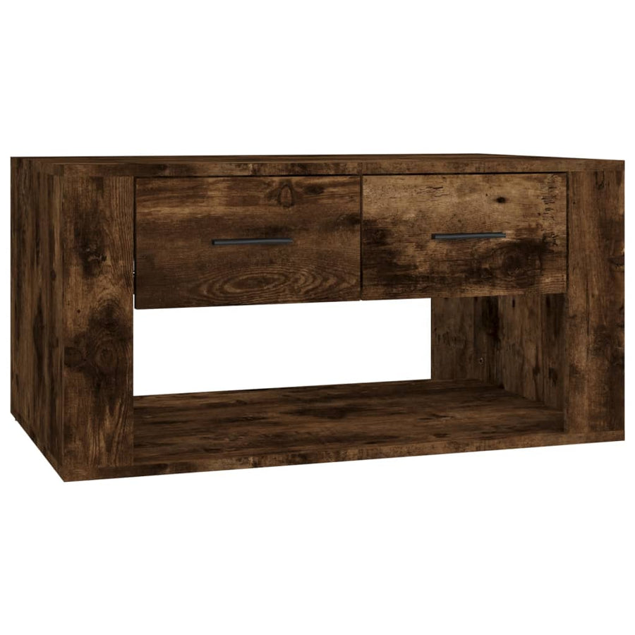 Salontafel 80X50X40 Cm Bewerkt Hout Gerookt Eikenkleurig