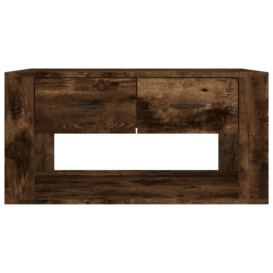 Salontafel 80X50X40 Cm Bewerkt Hout Gerookt Eikenkleurig