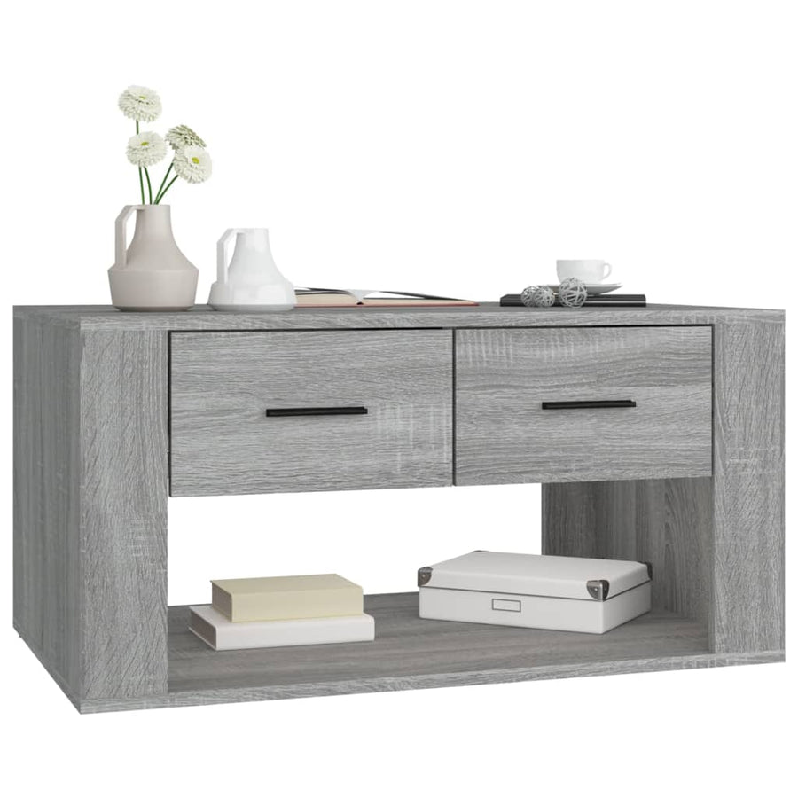 Salontafel 80x50x40 cm bewerkt hout grijs sonoma eiken