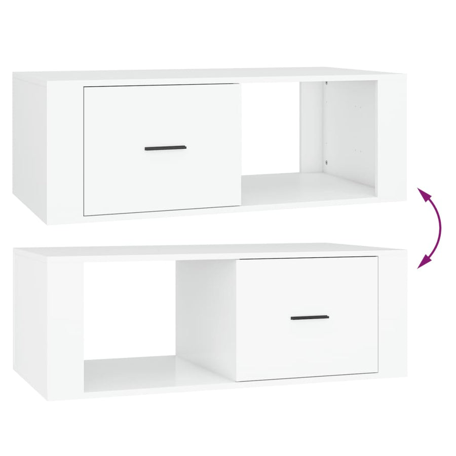 Salontafel 00X50,5X35 Cm Bewerkt Hout Wit