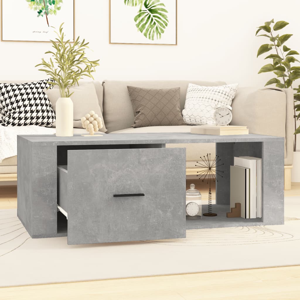 Salontafel 00X50,5X35 Cm Bewerkt Hout Betongrijs
