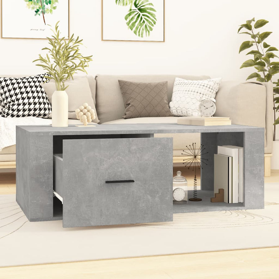 Salontafel 00X50,5X35 Cm Bewerkt Hout Betongrijs