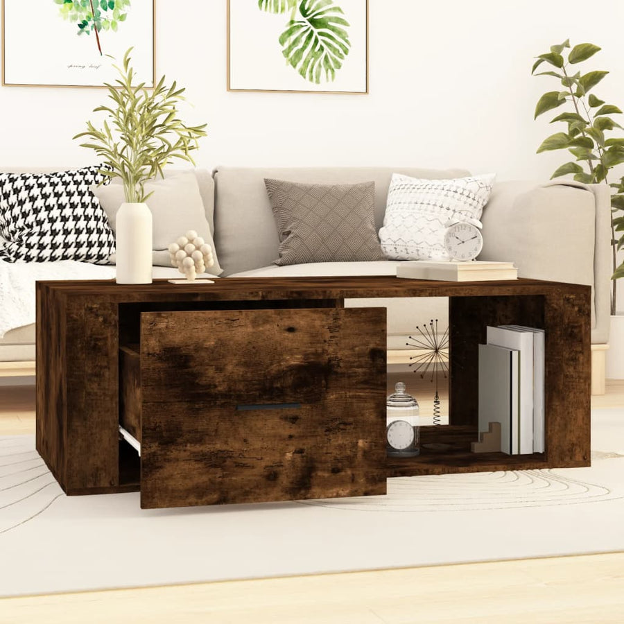 Salontafel 00X50,5X35 Cm Bewerkt Hout Kleurig Gerookt eiken