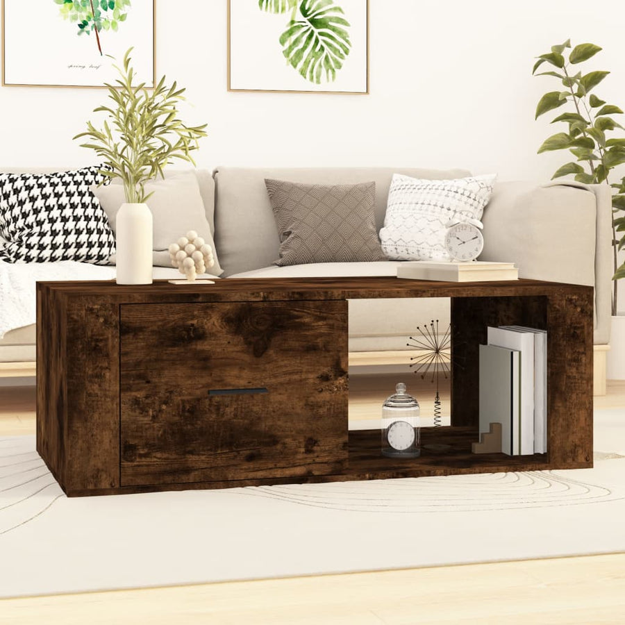 Salontafel 00X50,5X35 Cm Bewerkt Hout Kleurig Gerookt eiken