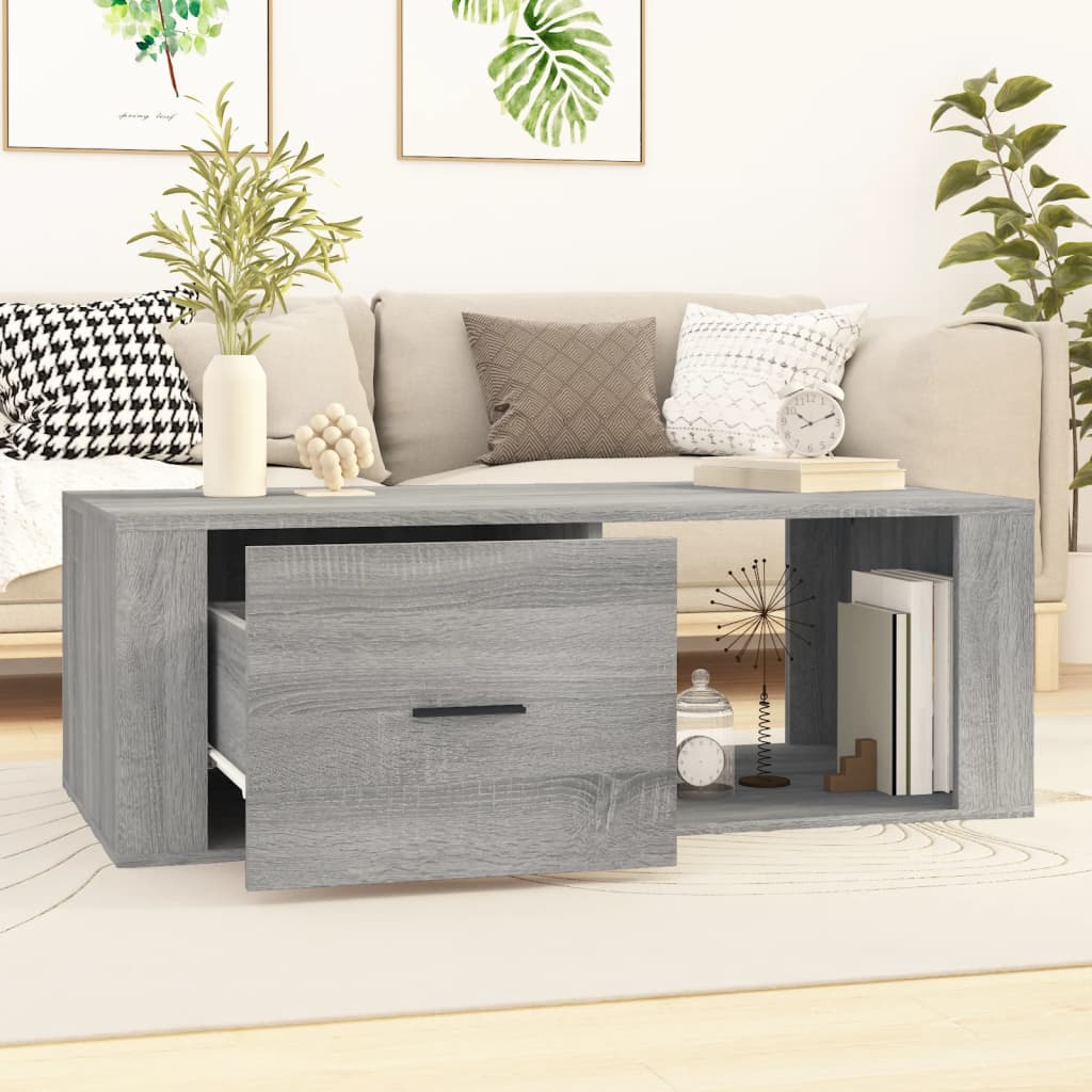 Salontafel 00X50,5X35 Cm Bewerkt Hout Eikenkleur Grijs sonoma