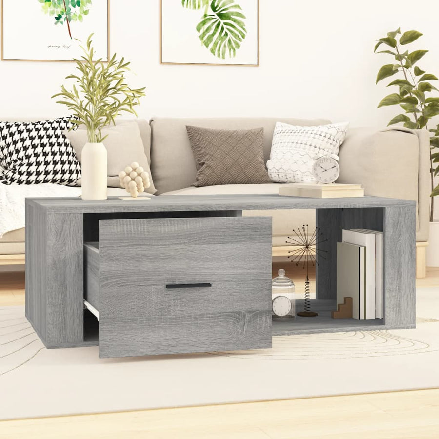 Salontafel 00X50,5X35 Cm Bewerkt Hout Eikenkleur Grijs sonoma