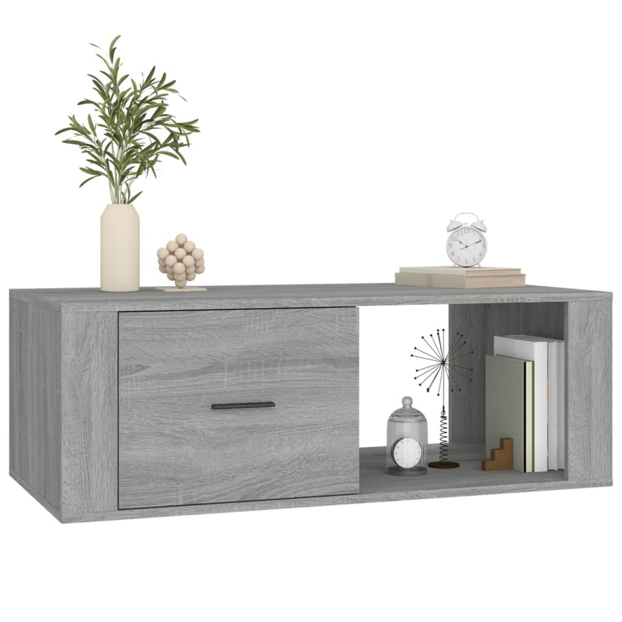 Salontafel 00X50,5X35 Cm Bewerkt Hout Eikenkleur Grijs sonoma