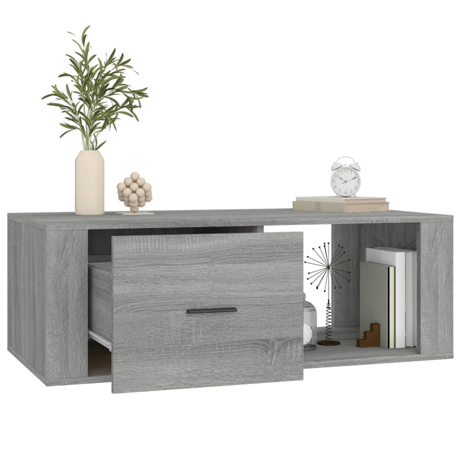 Salontafel 00X50,5X35 Cm Bewerkt Hout Eikenkleur Grijs sonoma