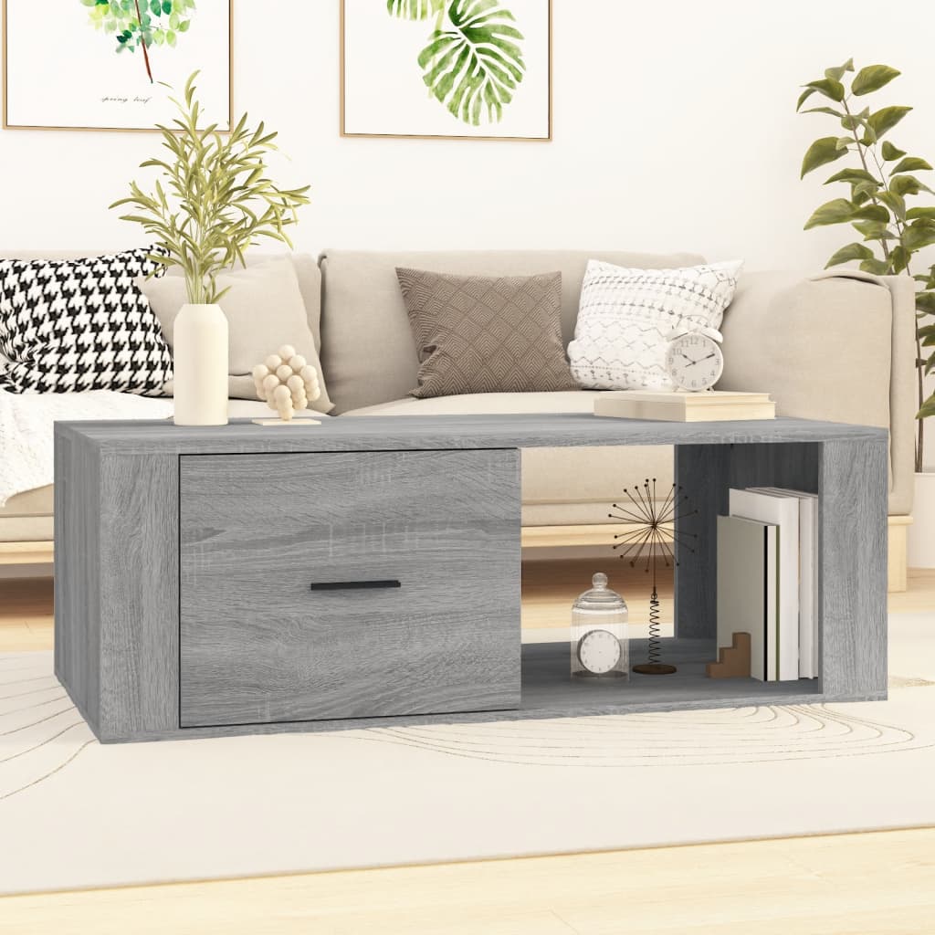 Salontafel 00X50,5X35 Cm Bewerkt Hout Eikenkleur Grijs sonoma