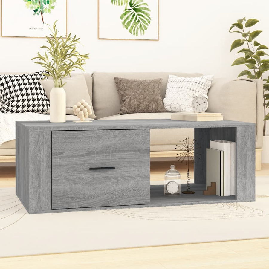 Salontafel 00X50,5X35 Cm Bewerkt Hout Eikenkleur Grijs sonoma