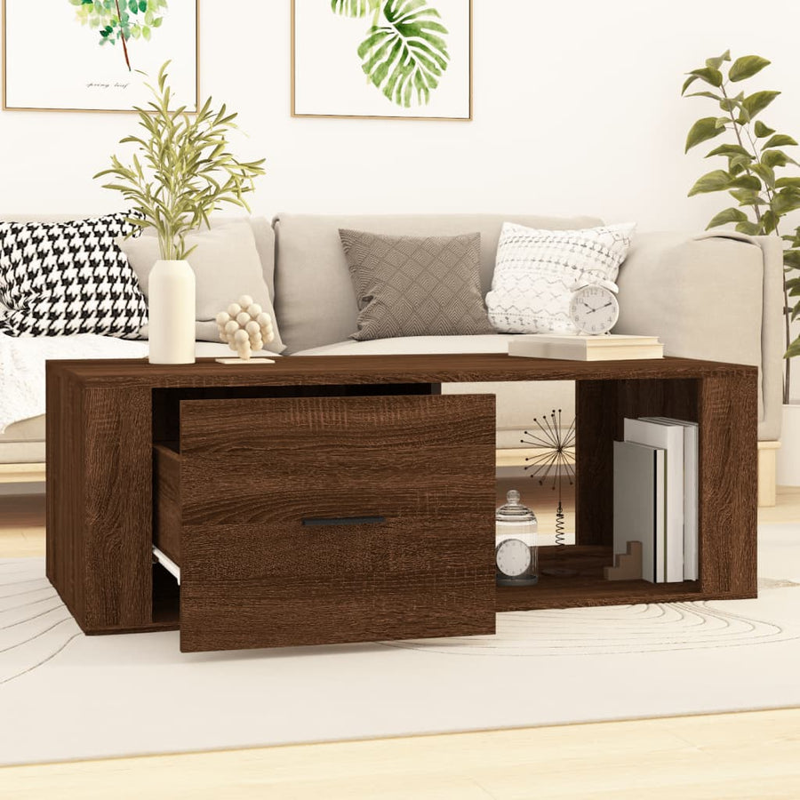 Salontafel 00X50,5X35 Cm Bewerkt Hout bruin eikenkleur