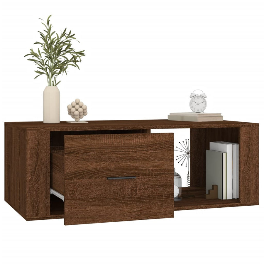 Salontafel 00X50,5X35 Cm Bewerkt Hout bruin eikenkleur