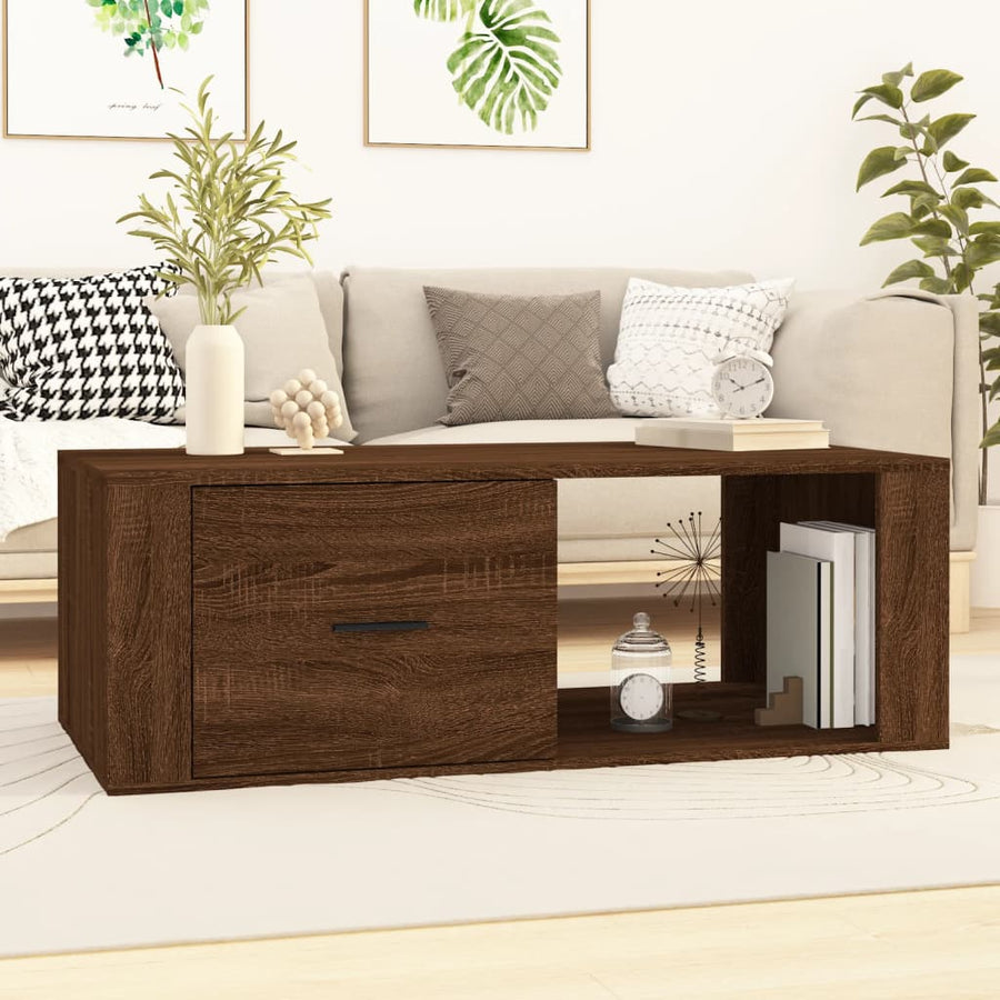 Salontafel 00X50,5X35 Cm Bewerkt Hout bruin eikenkleur