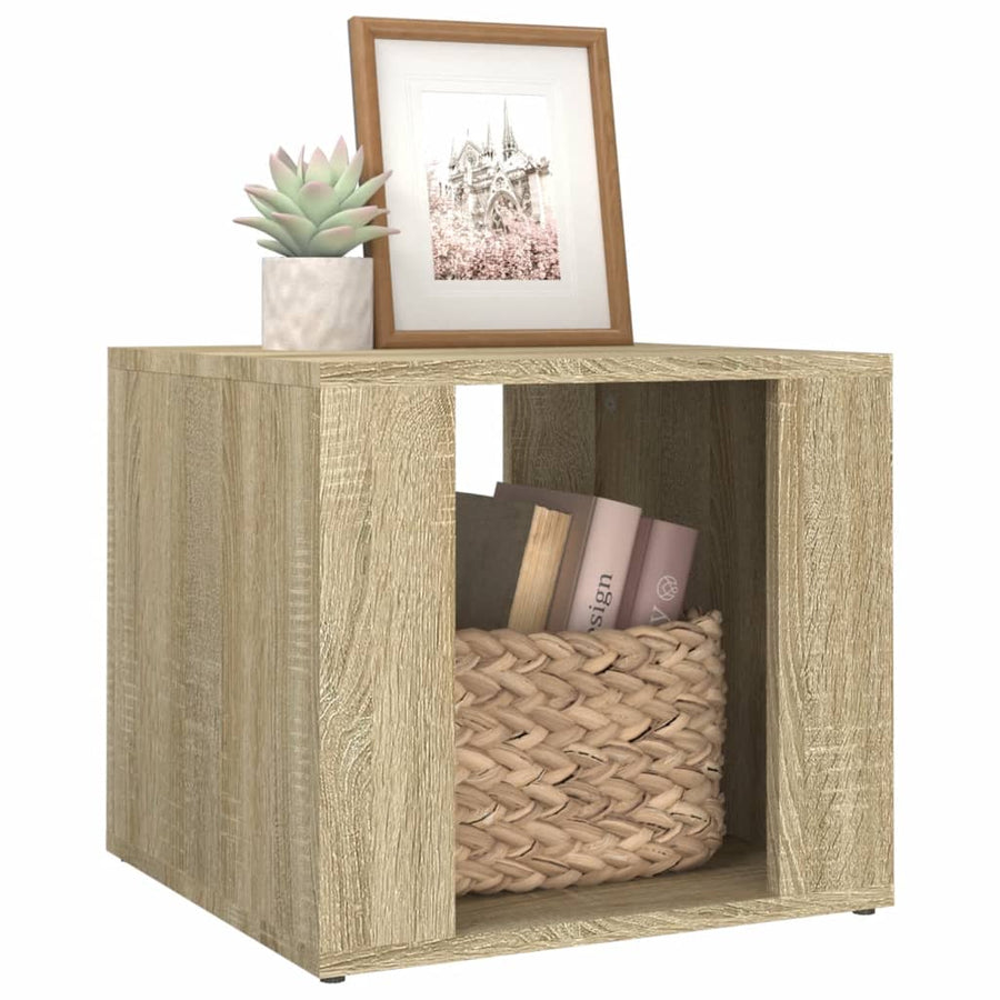 Nachtkastje 41X40X36 Cm Bewerkt Hout Sonoma Eikenkleurig