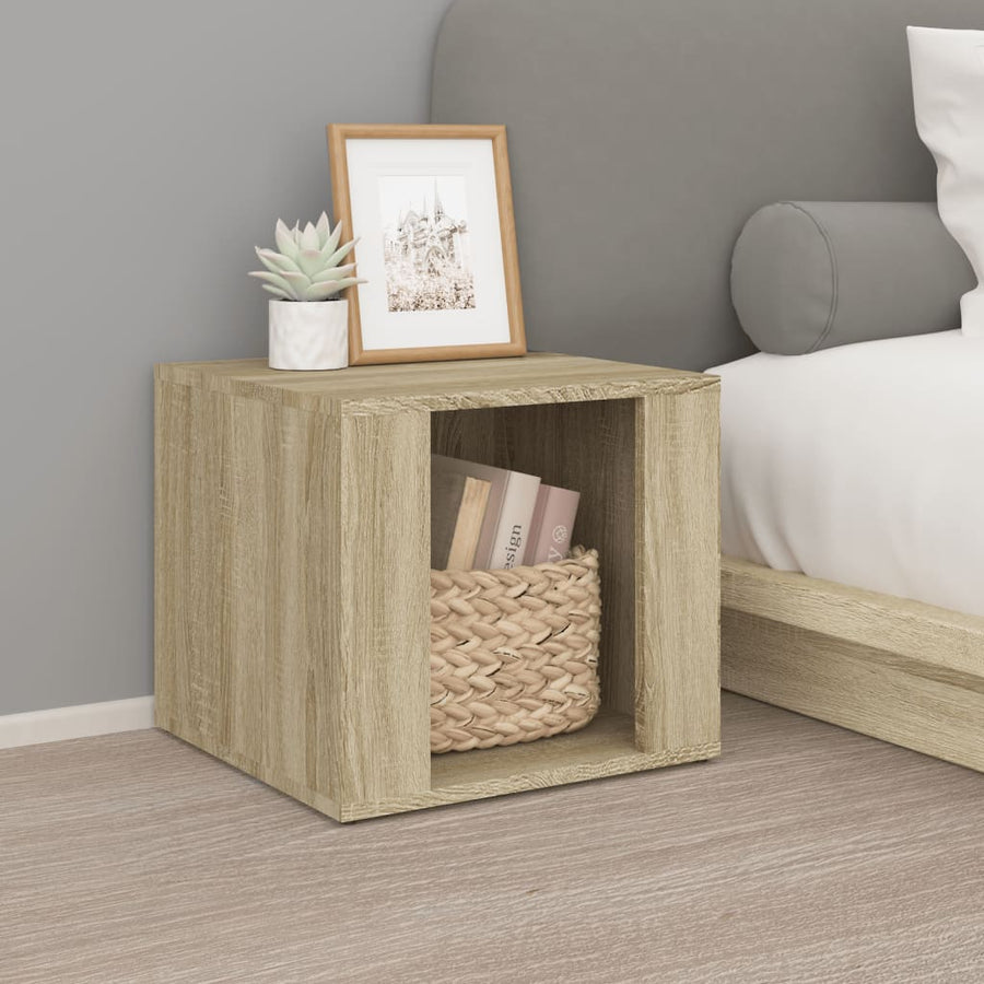 Nachtkastje 41X40X36 Cm Bewerkt Hout Sonoma Eikenkleurig