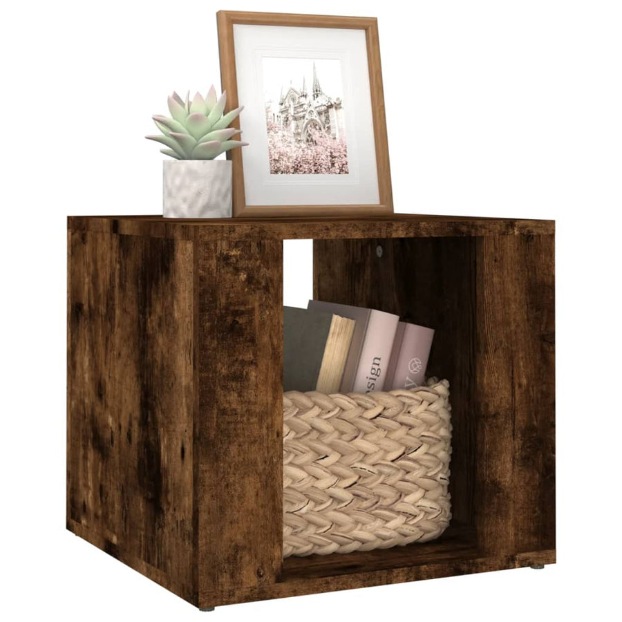 Nachtkastje 41X40X36 Cm Bewerkt Hout Gerookt Eikenkleurig