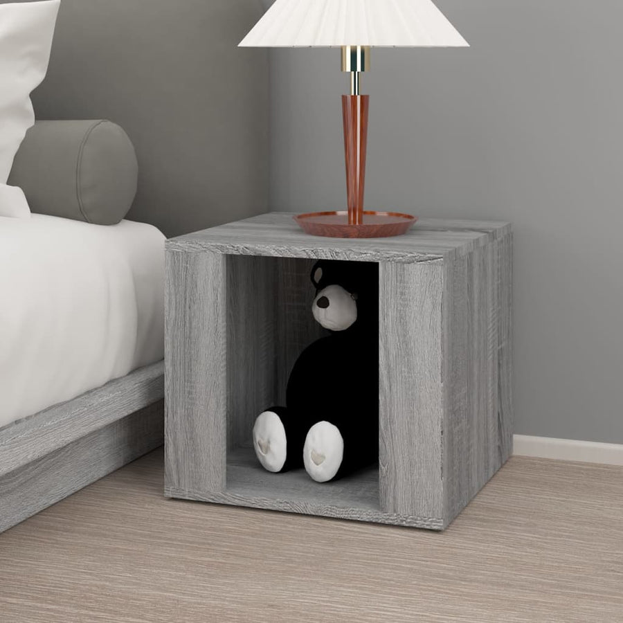 Nachtkastje 41X40X36 Cm Bewerkt Hout Grijs Sonoma Eikenkleur
