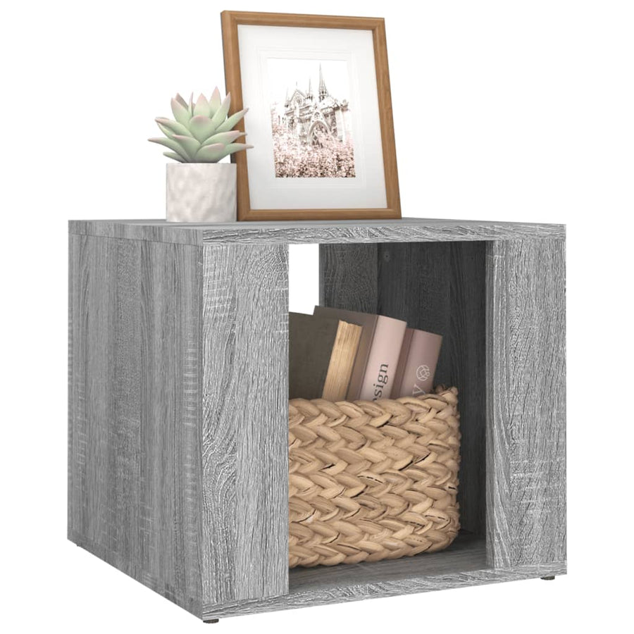 Nachtkastje 41X40X36 Cm Bewerkt Hout Grijs Sonoma Eikenkleur