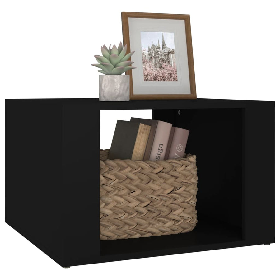 Nachtkastje 57X55X36 Cm Bewerkt Hout Zwart