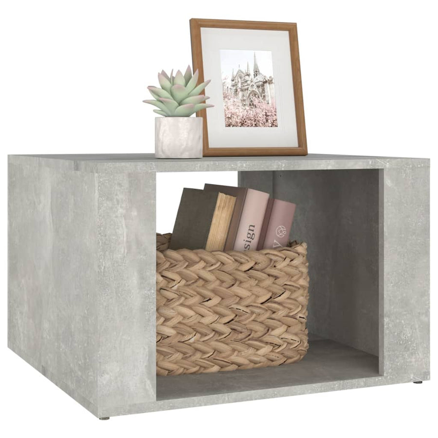 Nachtkastje 57X55X36 Cm Bewerkt Hout Betongrijs