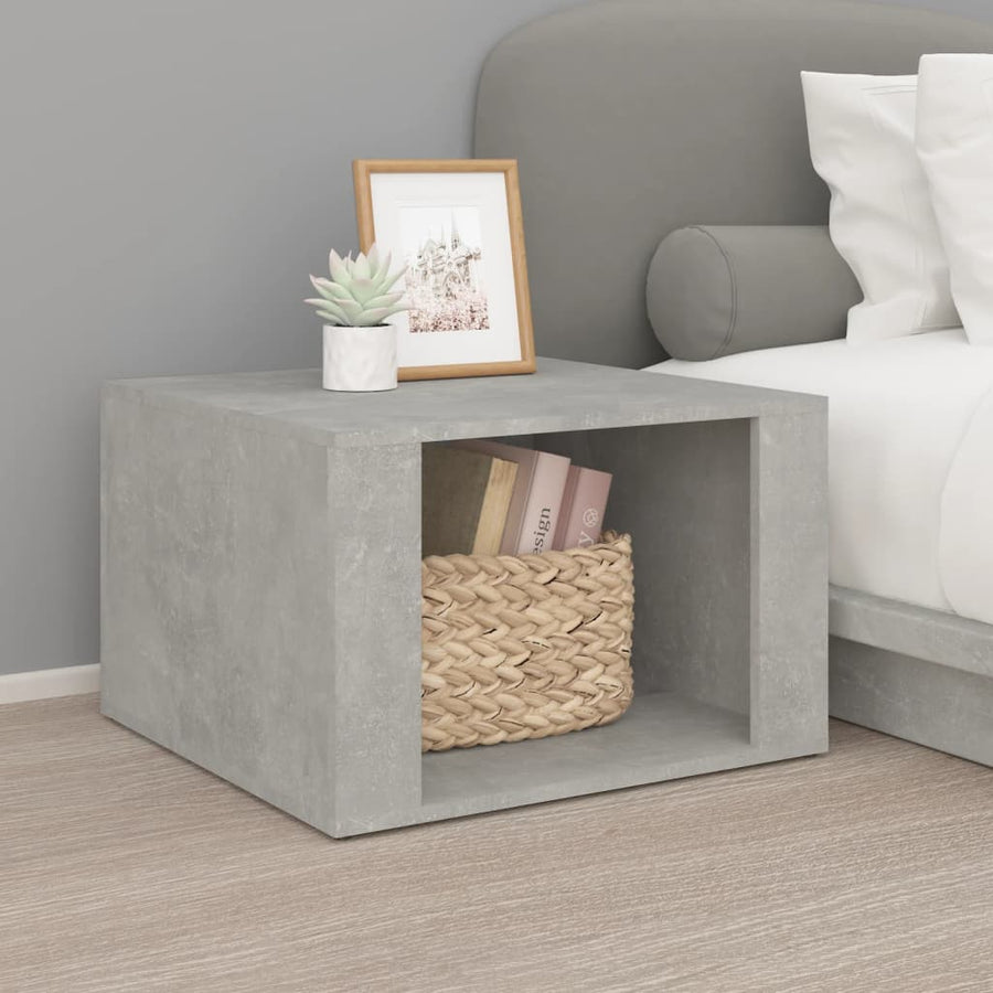 Nachtkastje 57X55X36 Cm Bewerkt Hout Betongrijs