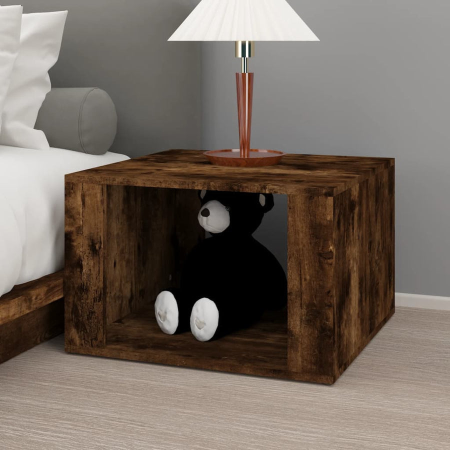 Nachtkastje 57X55X36 Cm Bewerkt Hout Gerookt Eikenkleurig
