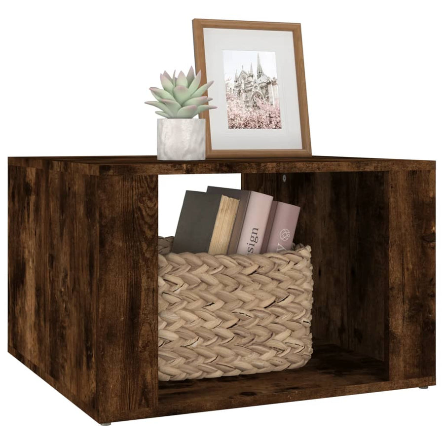 Nachtkastje 57X55X36 Cm Bewerkt Hout Gerookt Eikenkleurig