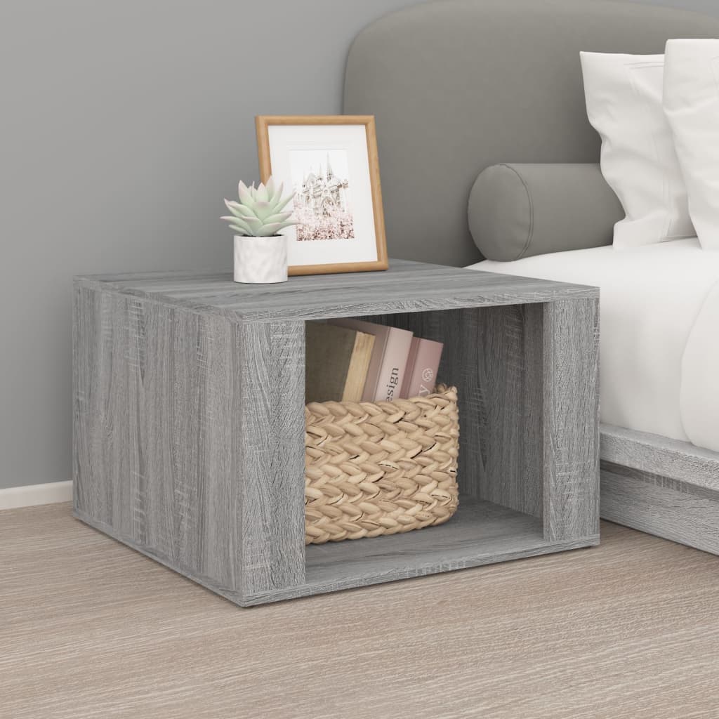 Nachtkastje 57X55X36 Cm Bewerkt Hout Grijs Sonoma Eikenkleurig