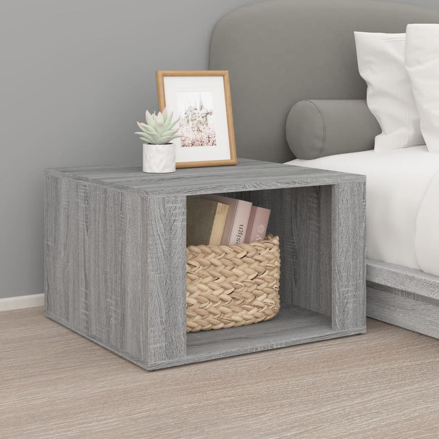 Nachtkastje 57X55X36 Cm Bewerkt Hout Grijs Sonoma Eikenkleurig