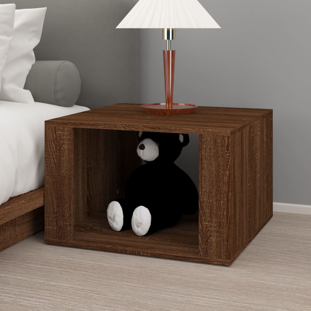 Nachtkastje 57X55X36 Cm Bewerkt Hout Bruin Eikenkleur