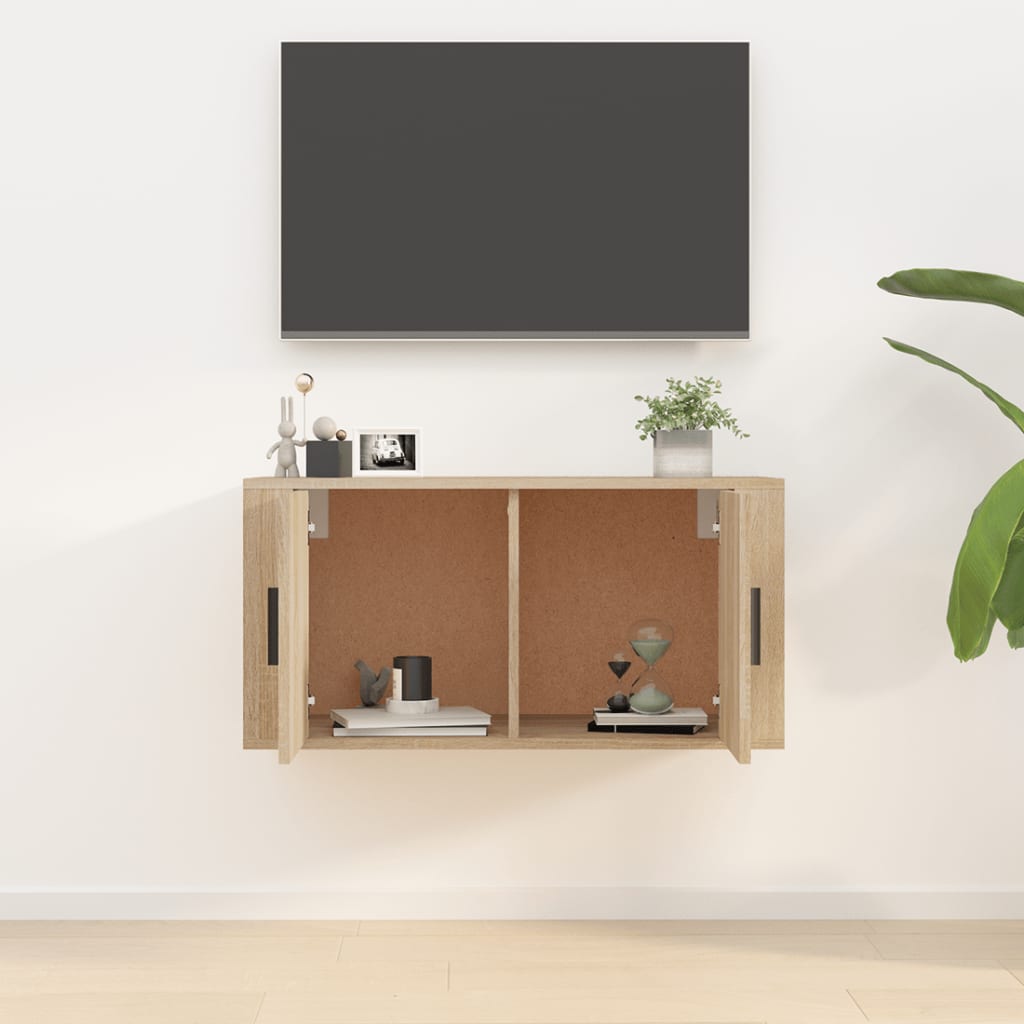 Tv-Wandmeubel 80X34,5X40 Cm Kleurig 1 80 x 34.5 x 40 cm Sonoma eiken
