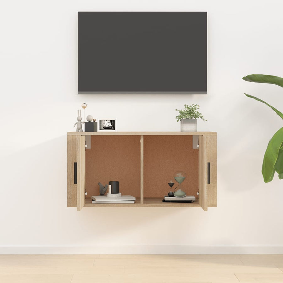 Tv-Wandmeubel 80X34,5X40 Cm Kleurig 1 80 x 34.5 x 40 cm Sonoma eiken