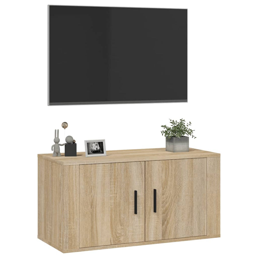 Tv-Wandmeubel 80X34,5X40 Cm Kleurig 1 80 x 34.5 x 40 cm Sonoma eiken