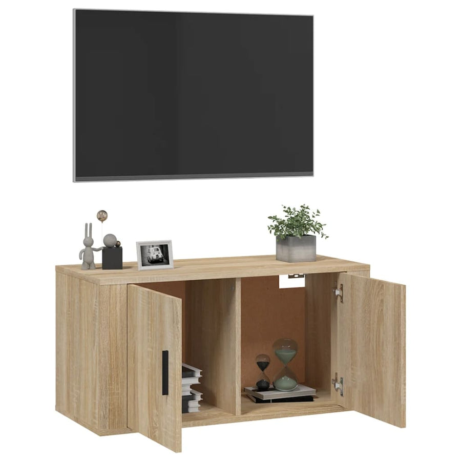 Tv-Wandmeubel 80X34,5X40 Cm Kleurig 1 80 x 34.5 x 40 cm Sonoma eiken