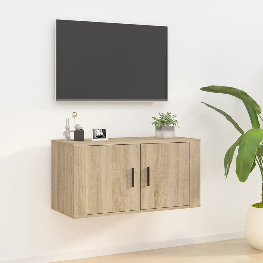 Tv-Wandmeubel 80X34,5X40 Cm Kleurig 1 80 x 34.5 x 40 cm Sonoma eiken