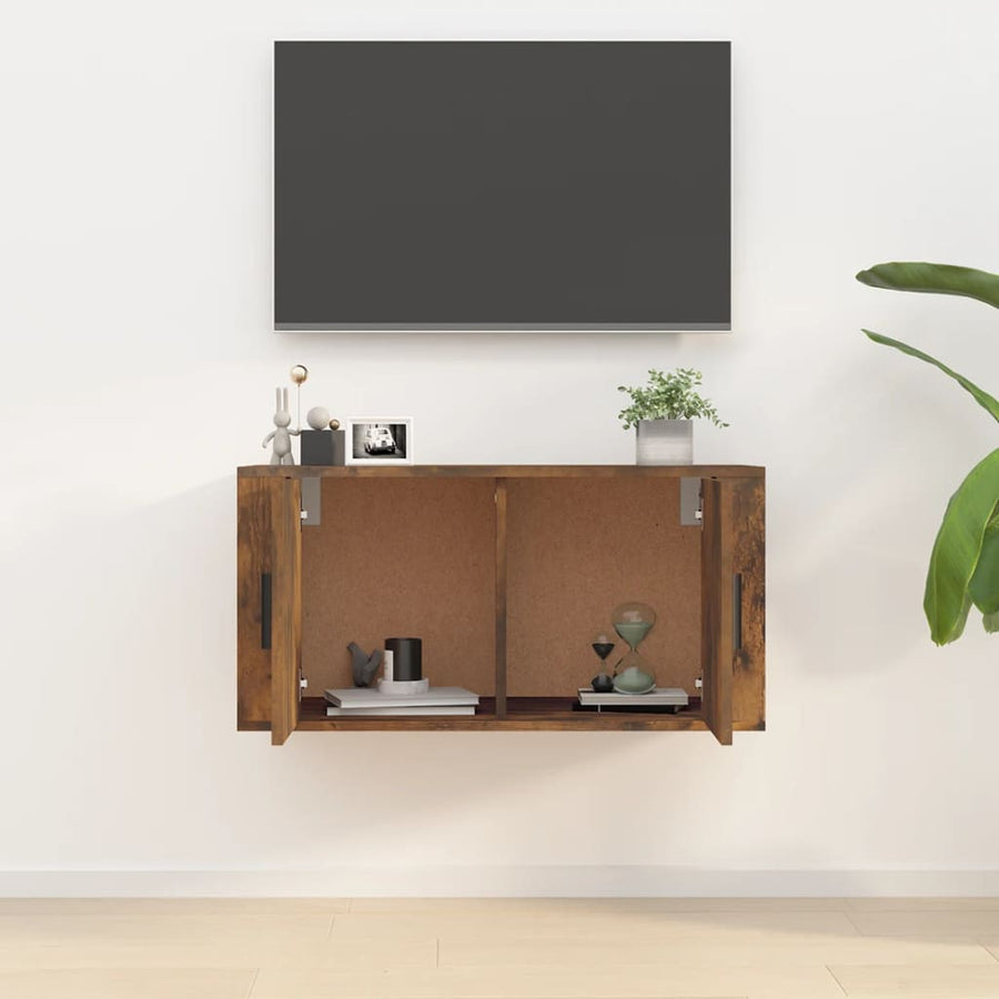 Tv-Wandmeubel 80X34,5X40 Cm Kleurig 1 80 x 34.5 x 40 cm Gerookt eiken
