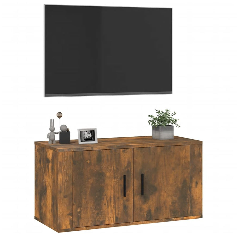 Tv-Wandmeubel 80X34,5X40 Cm Kleurig 1 80 x 34.5 x 40 cm Gerookt eiken
