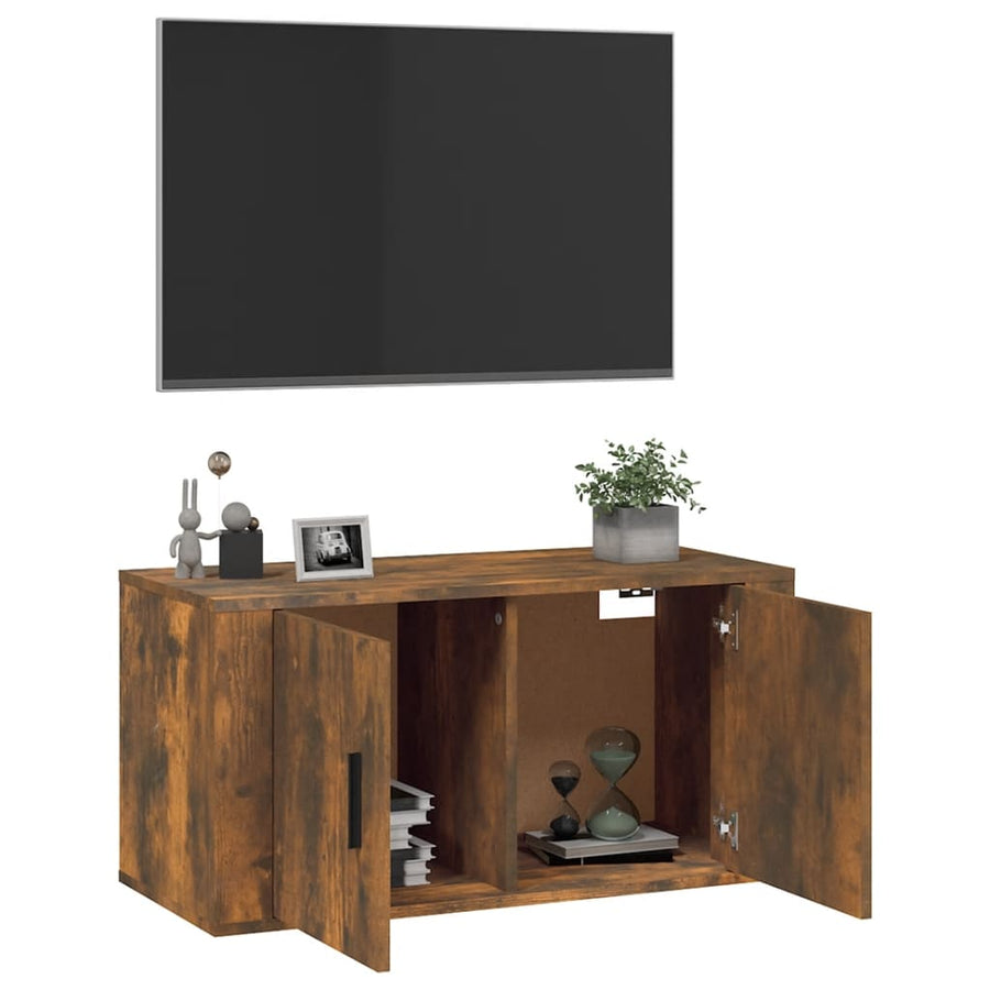 Tv-Wandmeubel 80X34,5X40 Cm Kleurig 1 80 x 34.5 x 40 cm Gerookt eiken